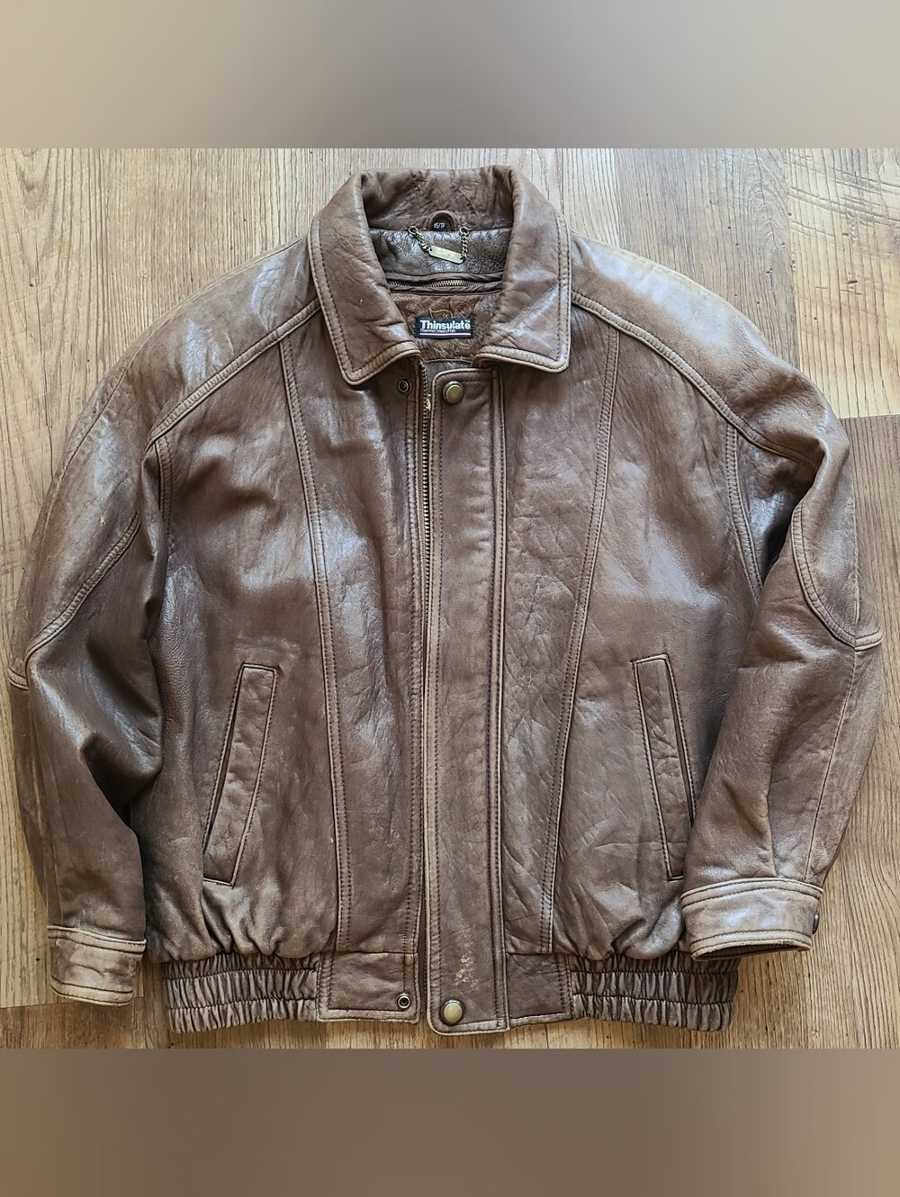 Gorgeous Vintage Danier Soft Brown Leather 3M Thinsulate Bomber Jacket